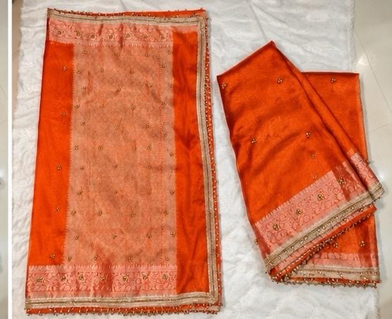 Orange Ghungroo Saree