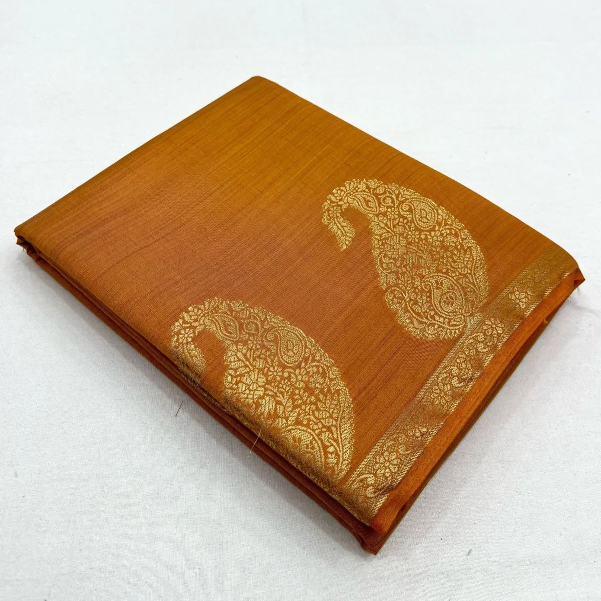 Soft plain mango silk