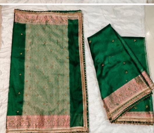 Green Ghungroo Saree
