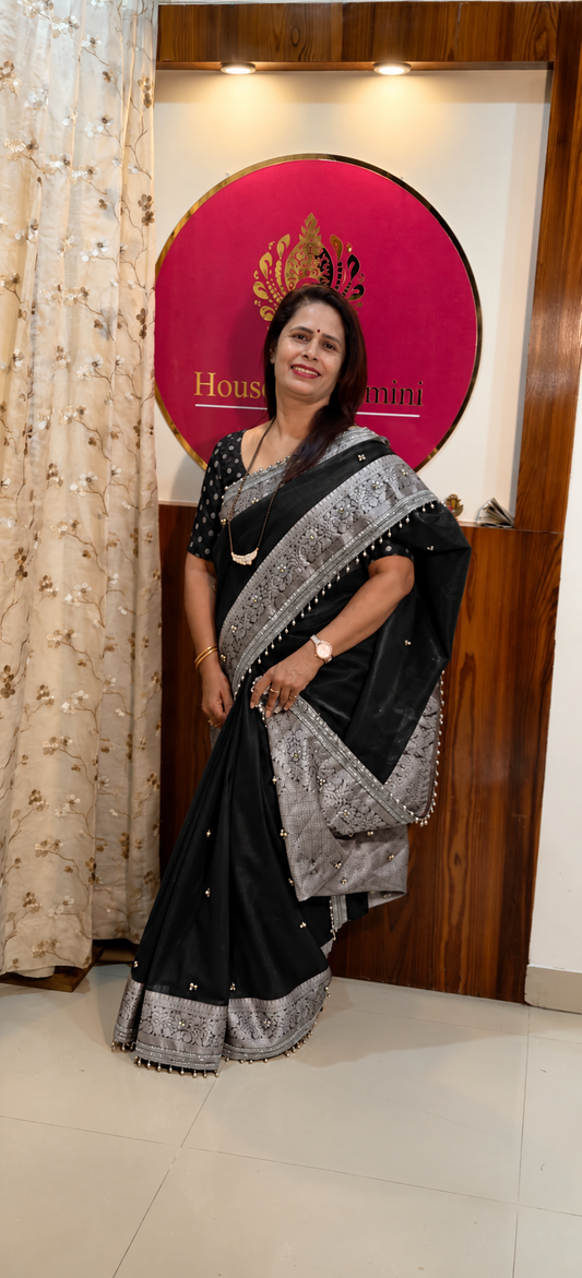 Black Ghungroo Saree