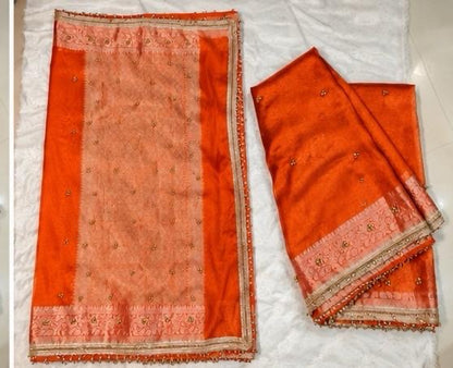 Orange Ghungroo Saree