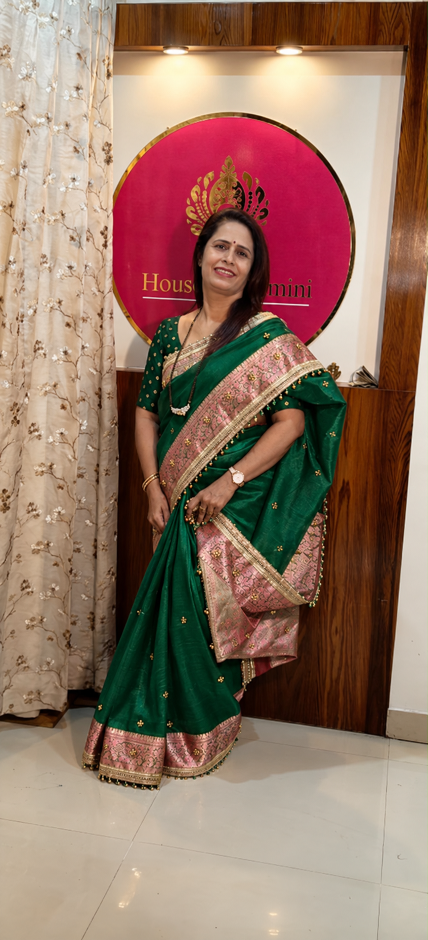 Green Ghungroo Saree