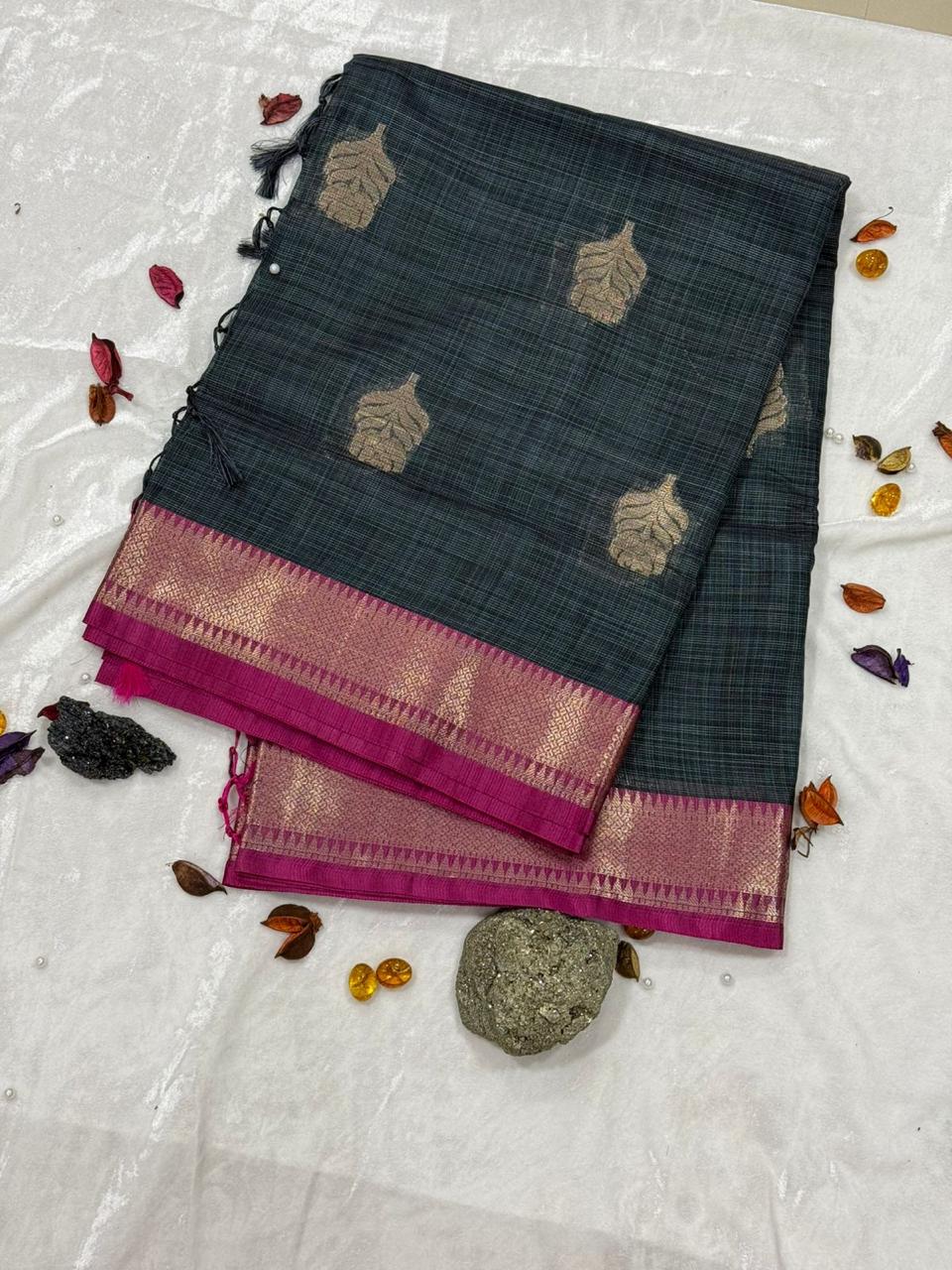 Khadi Silk Grey.