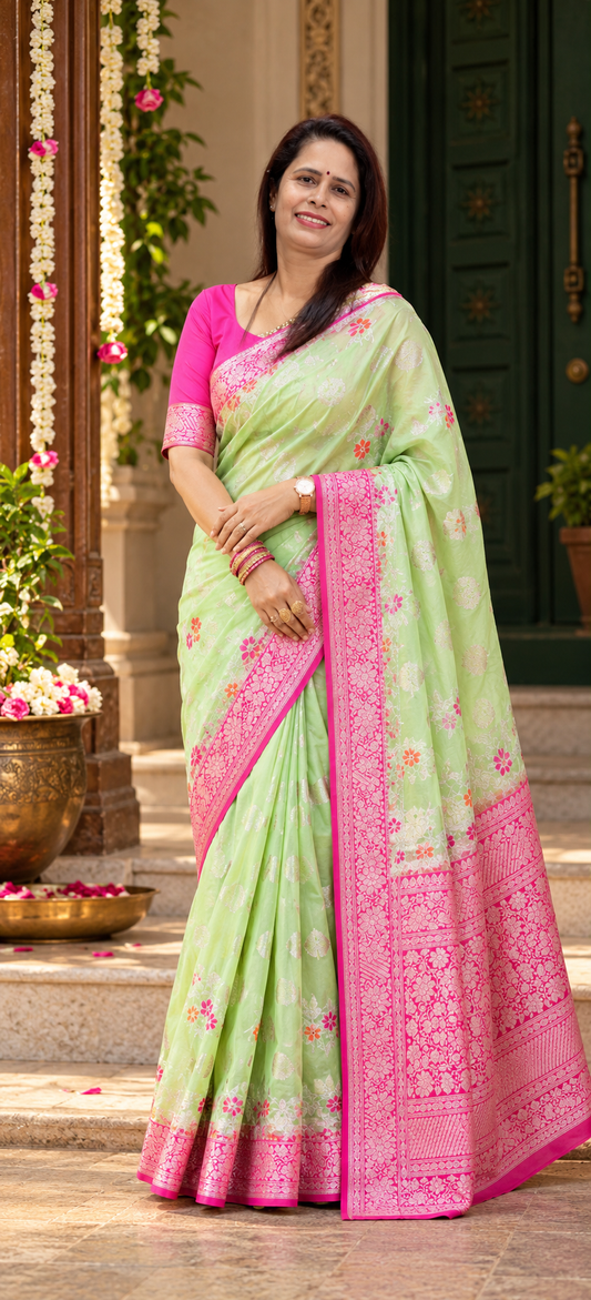 Kora organza contrast border