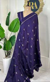 Purple jute linen saree