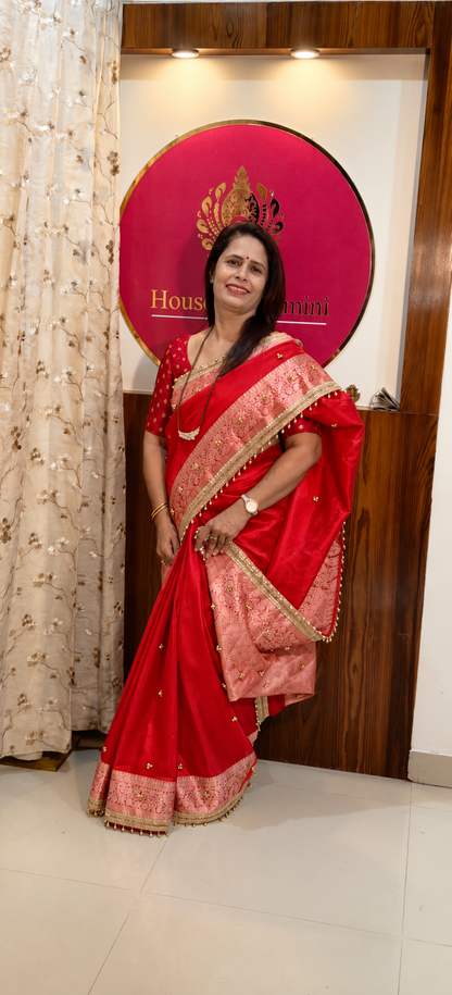Red Ghungroo Saree