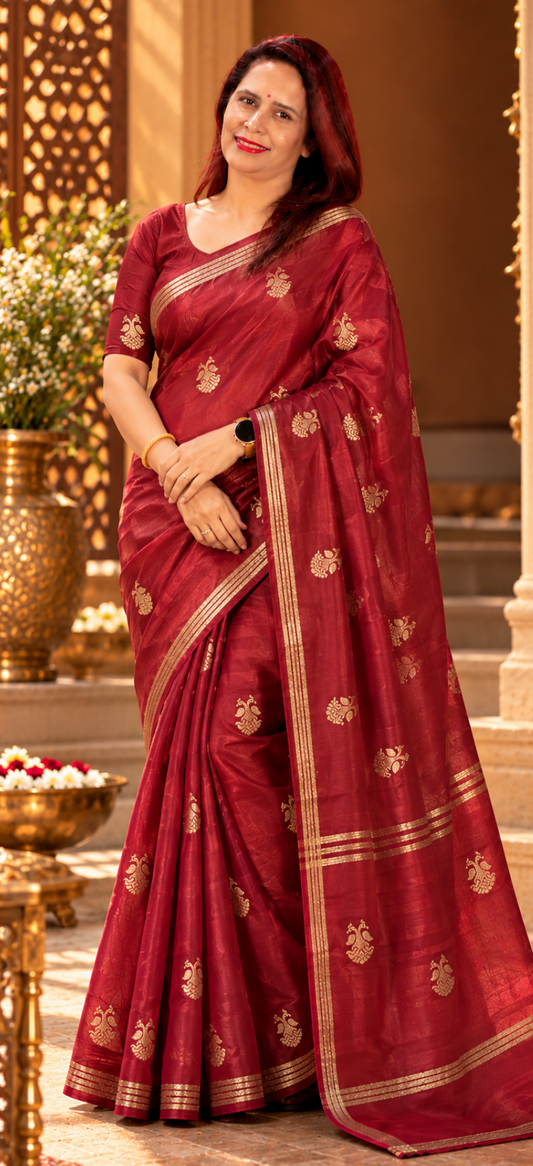 Rust Gajji Silk