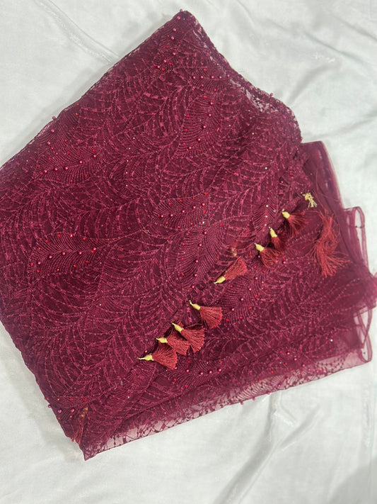 Shimmery Net Georgette Saree