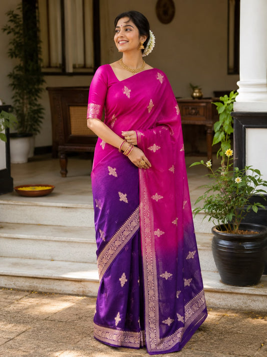 Kora Organza Multi Color Saree