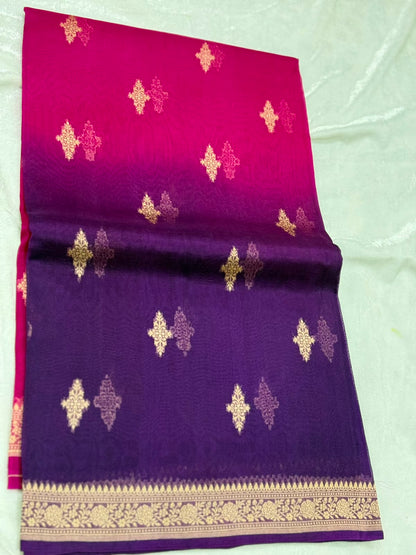 Kora Organza Multi Color Saree