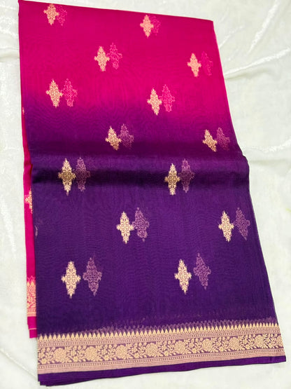 Kora Organza Multi Color Saree