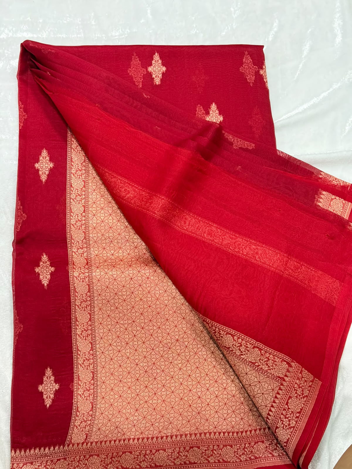 Kora Organza Ruby Red Color